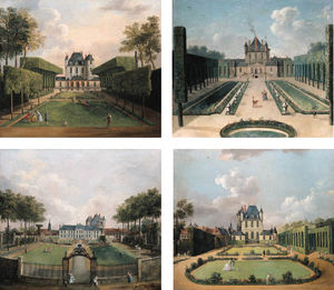 blick auf das chateau Von Mousseaux und sein Gärten