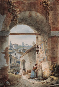 ヴィアサンタ·マリア·マッジョーレを介してサンピエトロ、ローマの角に神社、トリニタ·デイ·モンティ、ローマの近くを見ます。