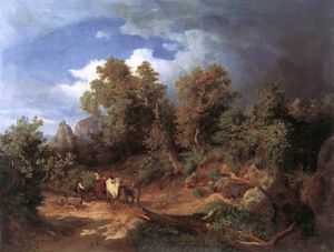 Paysage avec Oxcart