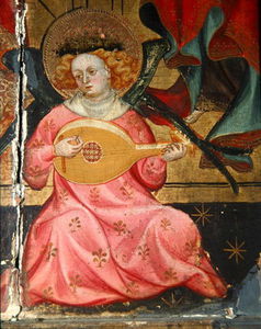 Detail Ein  musikalisch  Engel  von  ein  Altarbild