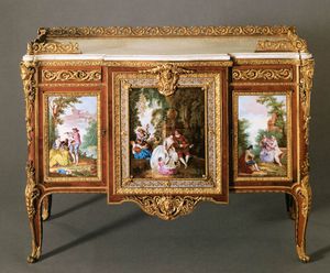 Commode With Five Porcelain Plaques
