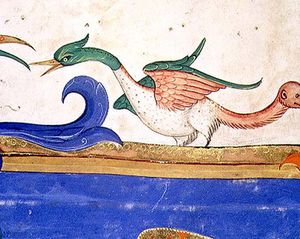 Fantastical Bird With Monkey-faced Tail