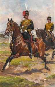 Un Oficial Montado Y Trooper De Royal Horse Artillery