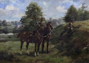 Soldiers Of The West Kent Kaiser Yeomanry Üben im Mote Park