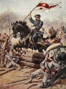 General Sheridan en la batalla de cinco bifurcaciones