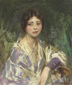 Woman In Purple And White