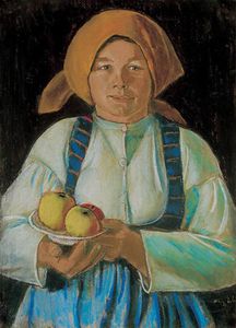 joven esposa acuerdo manzanas