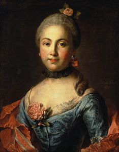 Portrait d une femme à une bleue panser