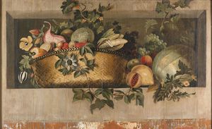 Still Life With A Basket Of Fruit In A Niche