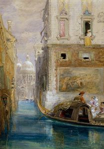 The Gondola, Venice, With Santa Maria Della Salute In The Distance