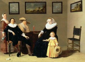 Dutch Family In An Interior