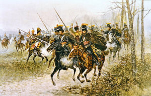 Napoleon und seine Mitarbeiter von Kosaken Überrascht