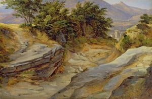 Italiano montagna paesaggio , C . 1824