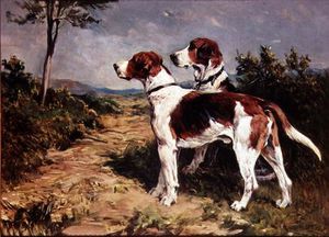 Two Hounds In A Landscape -
