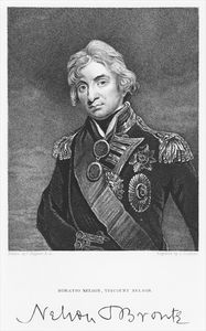 Portrait Of Admiral Horatio Nelson With His Signature