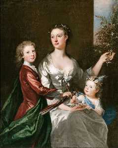 El Artist's Esposa Susanna , Yerno Antonio y su hija Susanna