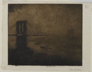 Le Pont De Brooklyn au  nuit