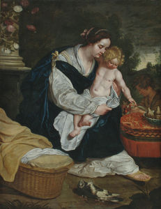 La Virgen Y El Niño Con San Juan Bautista