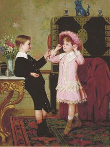Two Children Playing Dress Up