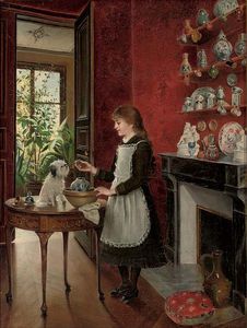 Young Girl With Her Dog