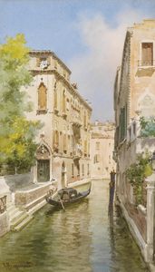 Kanal En Venecia Mit Dem Palazzo Soranzo Van Axel