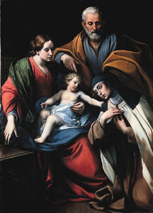 la sacra famiglia con san Teresa Di Avila