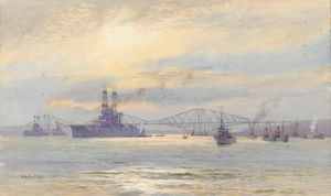 American Battleship In The Firth Of Forth
