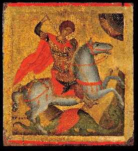 St George On Horseback, Slaying The Dragon