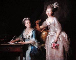 Portrait Of An Elderly Lady With Her Daughter