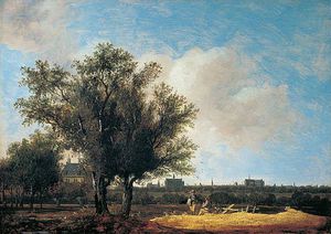 A View Of Leiden With Figures Resting In The Foreground
