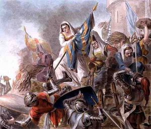 Жанна Laisne поднимает знамя против мужчин Bourgogne