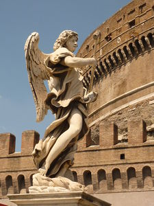 Angel On St.Angel Bridge In Rome Near St.Angel Castle