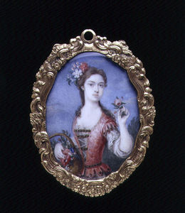 Ortrait Miniature Of An Unknown Lady As Flora