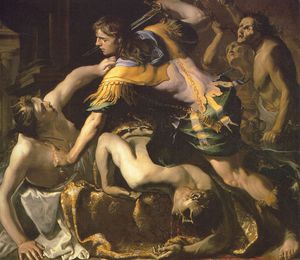 Orestes mata a Egisto y Clitemnestra