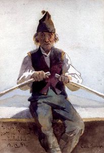 Joseph Zwenger In A Rowing Boat