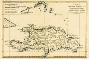 Французском и испанском языках колонии на острове Сент-Доминик Больших Антильских островов, от 'атлас De To