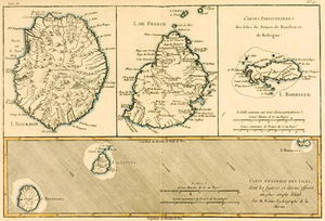 Las islas de Rodríguez, Isle de France y Borbón, del 'atlas De toutes les Partes connúa Du G