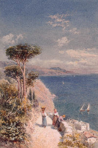 Figures On A Cliff Path