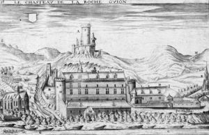 Stich Mit Einer Ansicht Des Schlosses La Roche-guyon