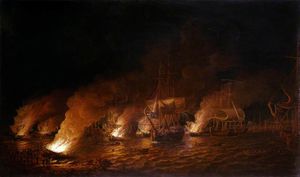French Fire-ships Attacking The English Fleet Off Quebec