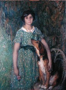 Young Girl With A Dog