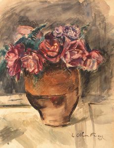 a stillleben mit blumen in a vase