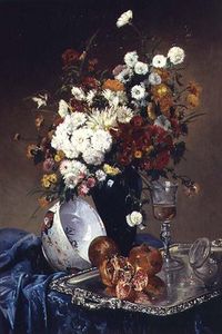 Still Life With Flowers And Pomegranates