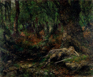 Der Junge Siegfried Im Wald An Einer Quelle