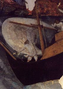 Un barco contra Un Roca , desde el retablo de san . Bernardo de claraval