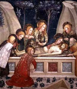 Jesus In The Tomb With The Apostles And His Mother