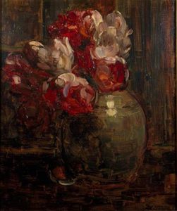 vaso dello zenzero mediante Tulipani