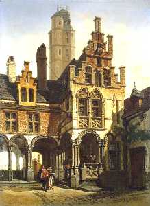 Courtyard Of The Palace Of Marguerite Of Austria In Malines