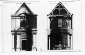 portail et croix section de l eglise Saint-louis-du-louvre dans le livre d'architecture francoise