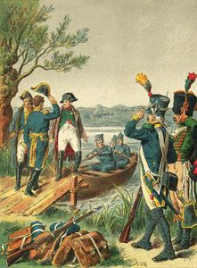 Napoleon und Massena in der Lobau-Insel